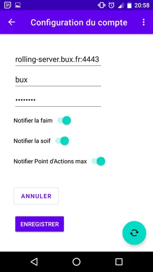 Tableau de bord Rolling